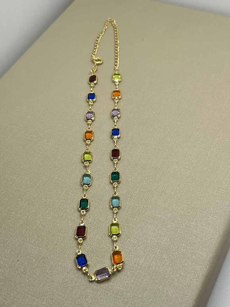 Choker Pedra Retangular Colors