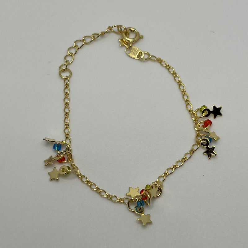 Pulseira Infantil com Mini Pingentes de Estrelas